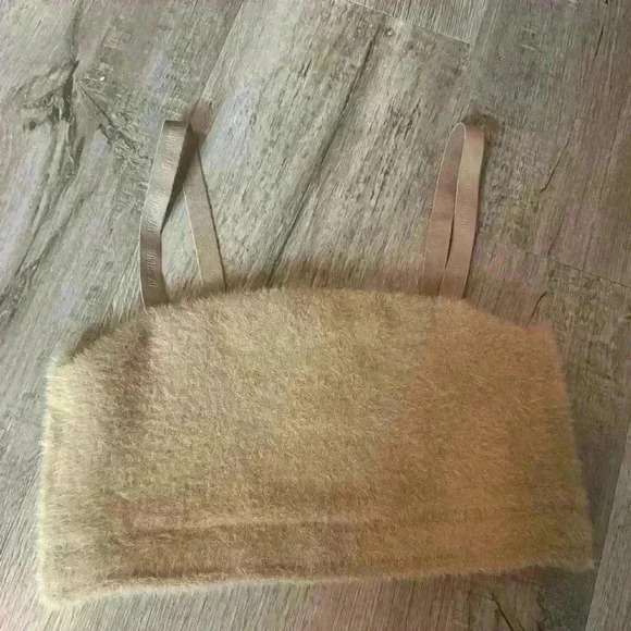 Gymshark Whitney Simmons Eyelash Knit Brown New Top Bra bandeau - Picture 14 of 16